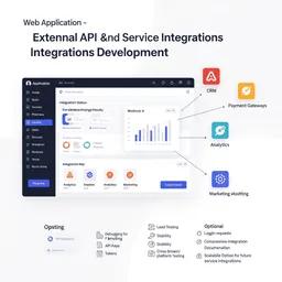 desktop view showing integration status interface with smooth animation and real-time updates