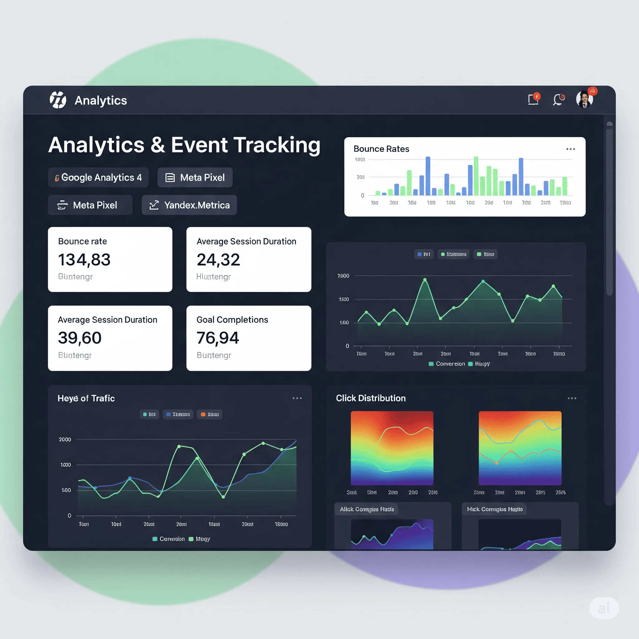 desktop preview of GA4 integration with custom event mapping for user interactions