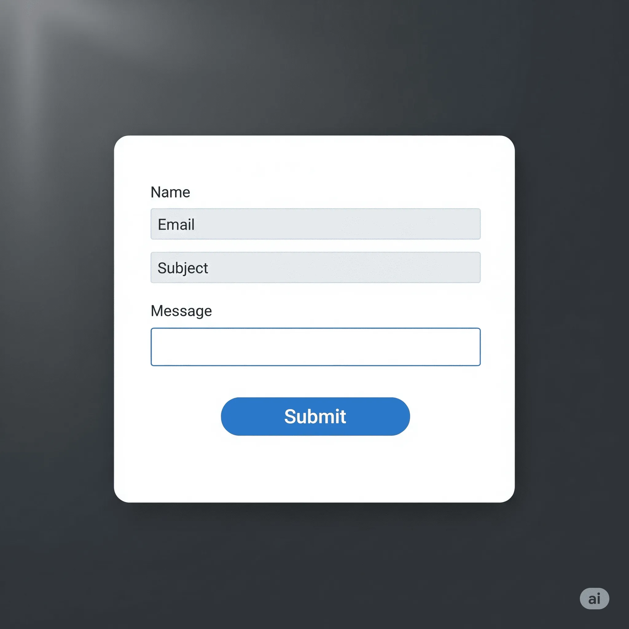 desktop preview of responsive contact and application form with clean field layout and clear call-to-action button
