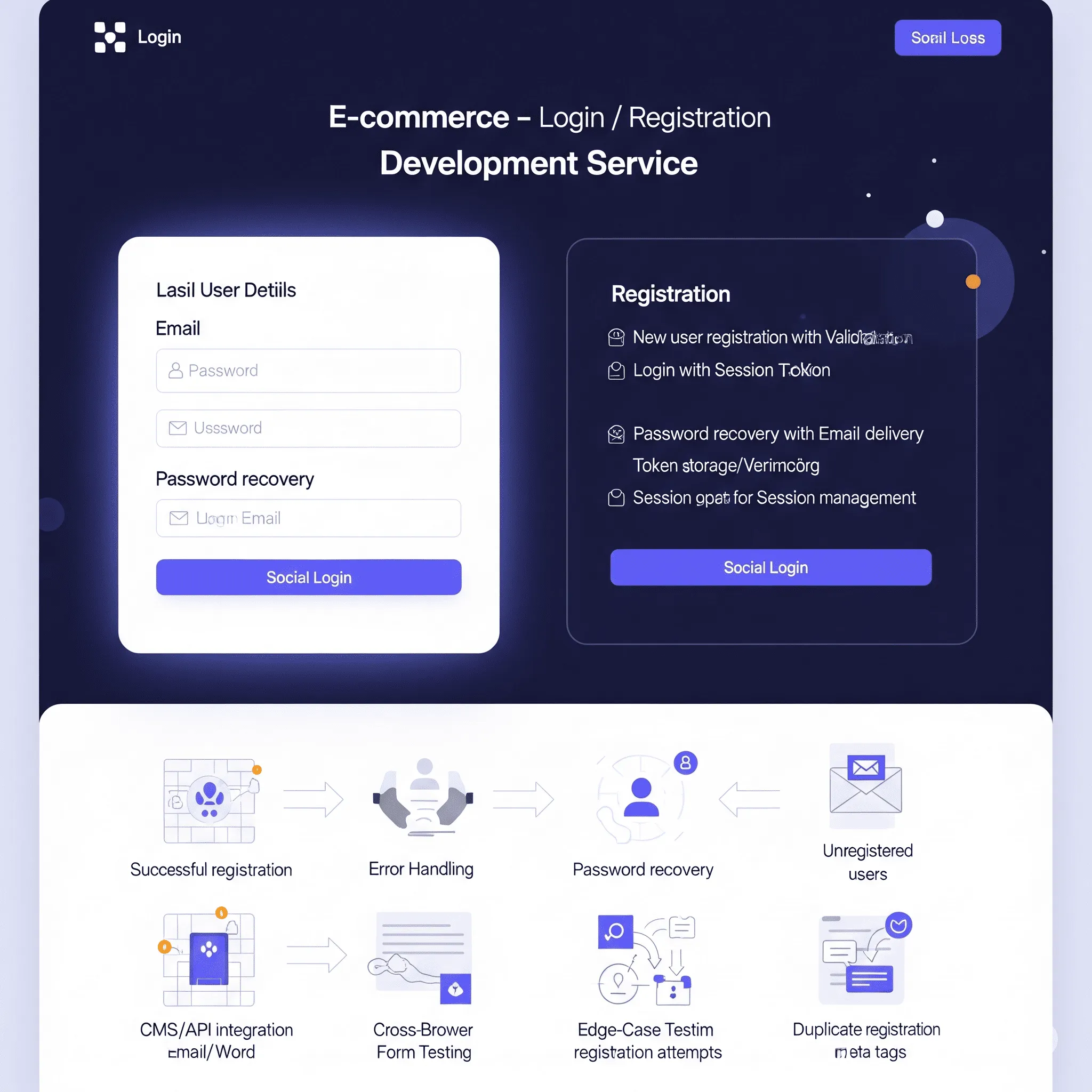 desktop preview of login form with secure email and password input fields