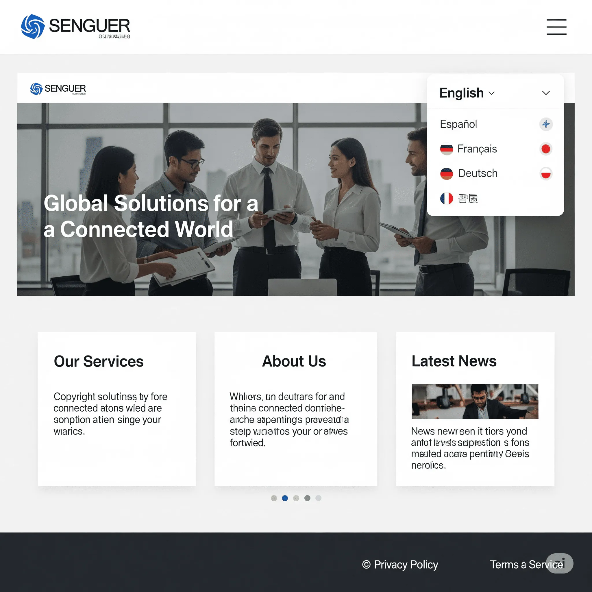desktop preview of multilingual support module with dynamic language switcher and seamless UI integration