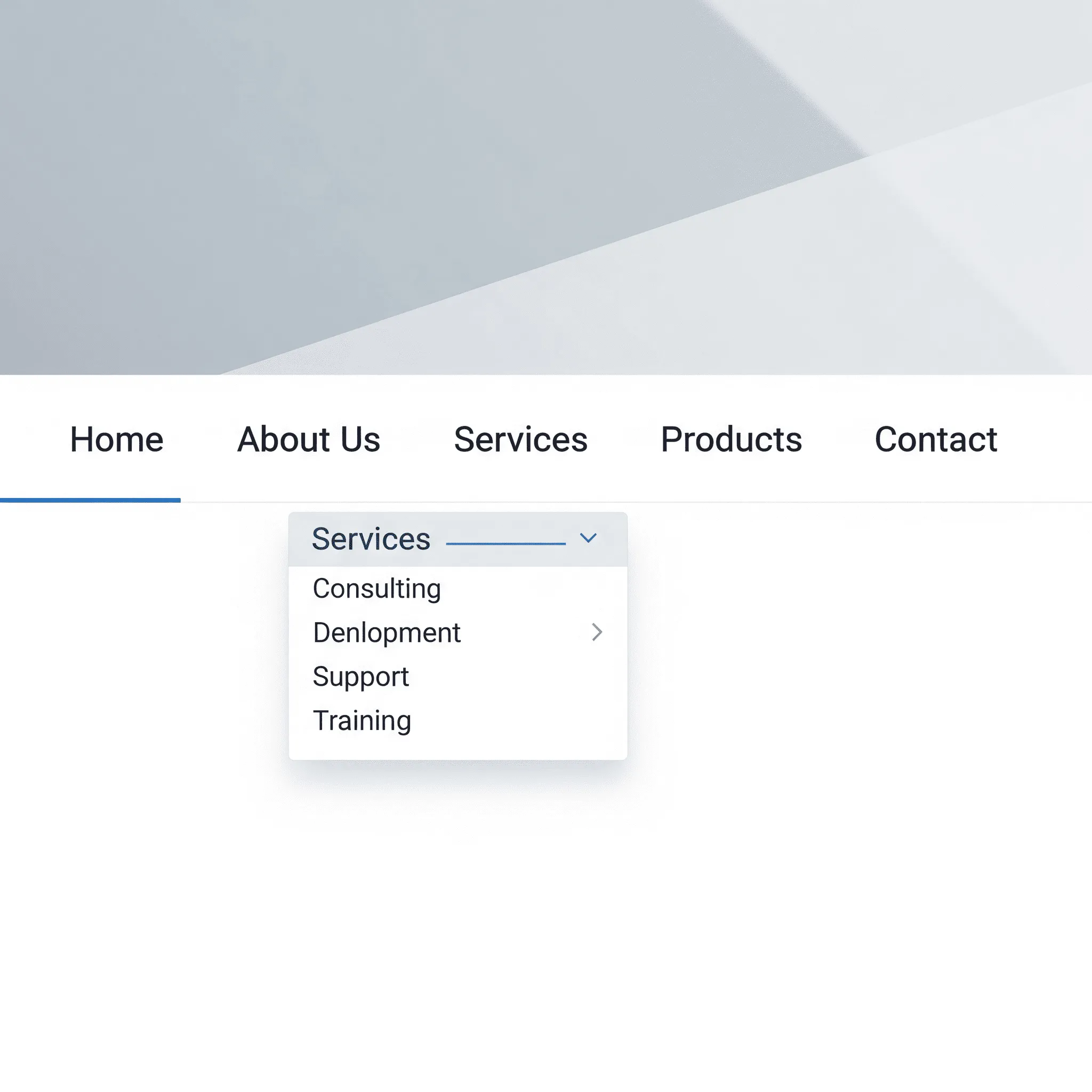 desktop preview of navigation menu with horizontal layout and interactive submenu