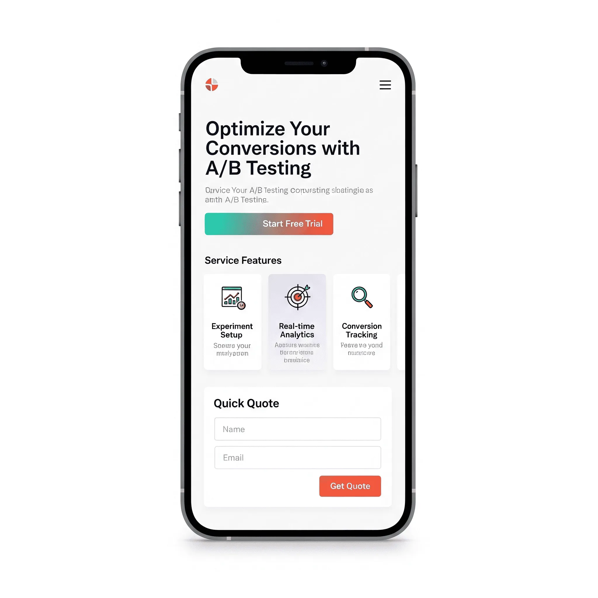 mobile summary of A/B test results highlighting winning variations and conversion rates