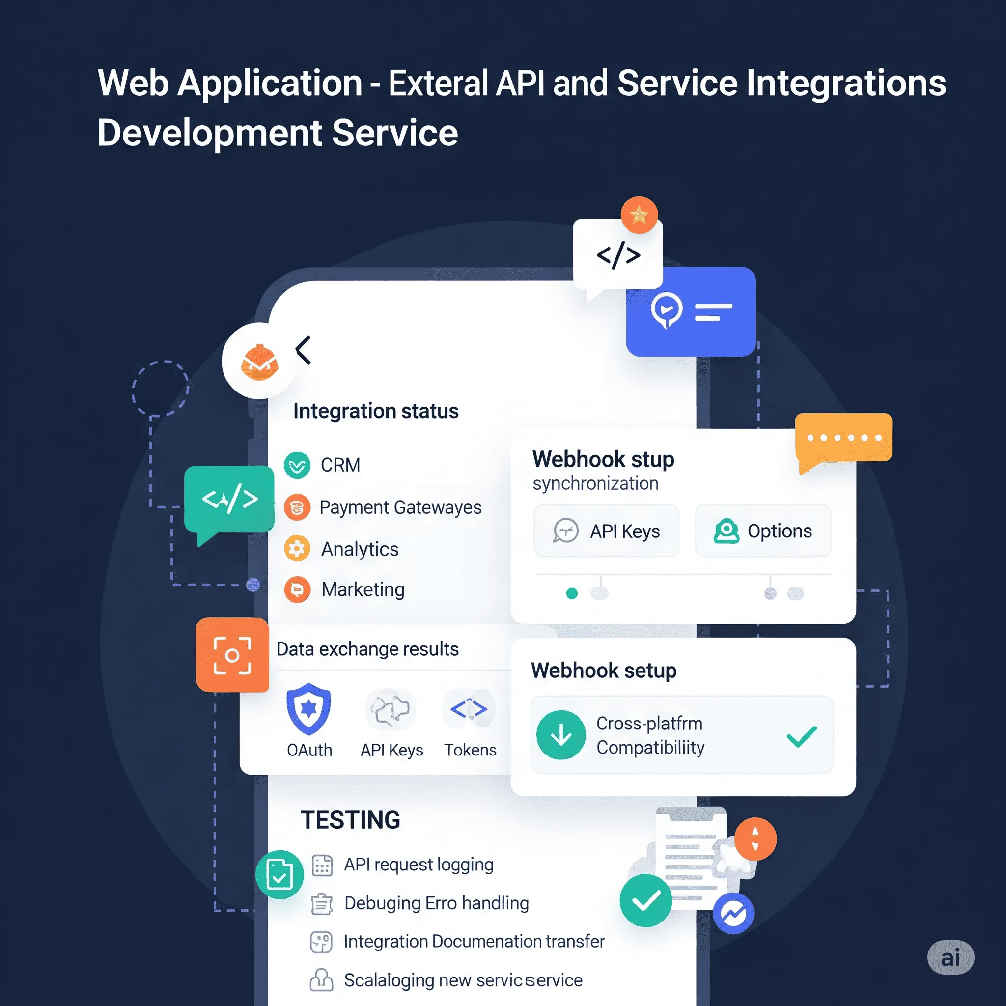 mobile view of webhook notification popup confirming successful data exchange with external service