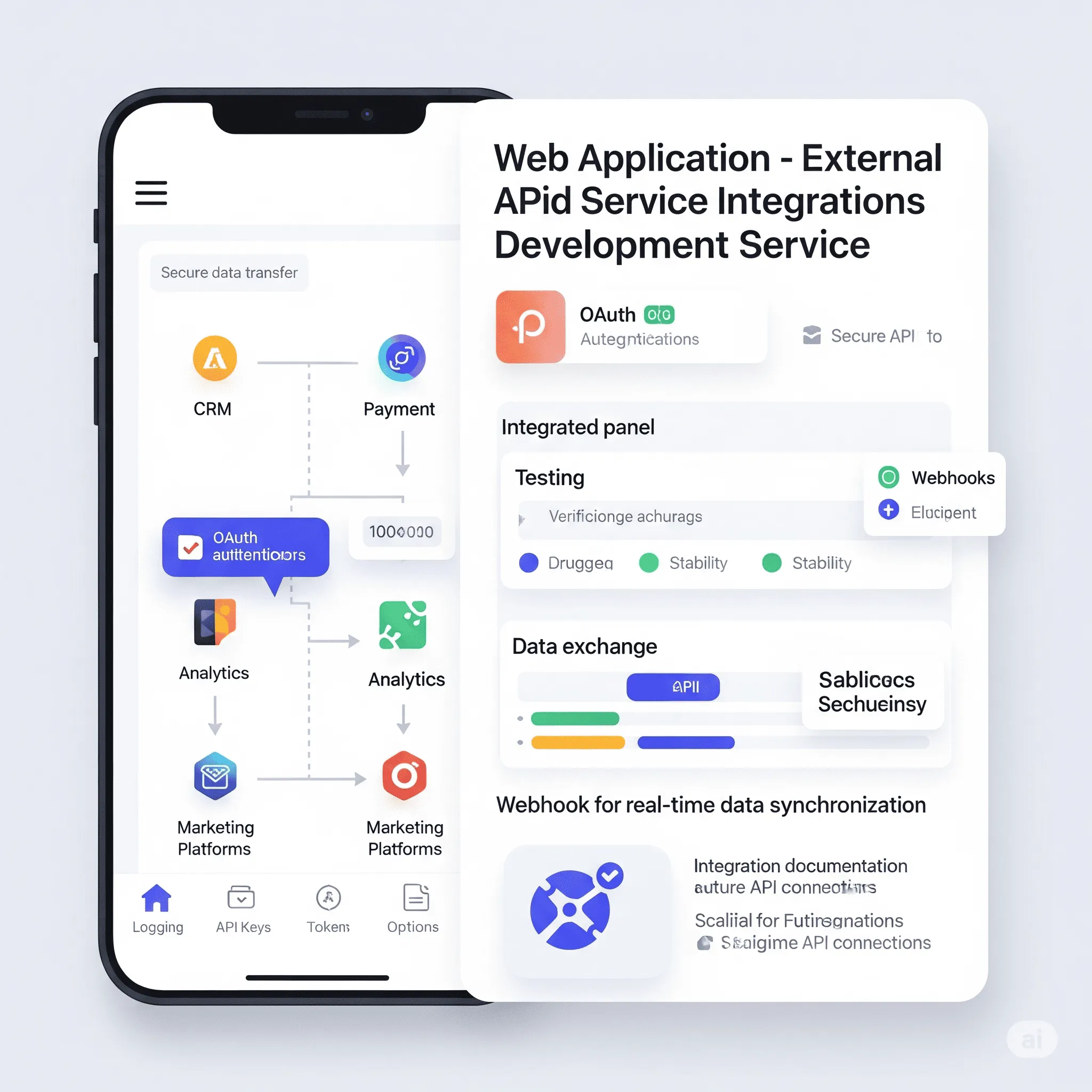 mobile screen displaying responsive API integration status with real-time feedback