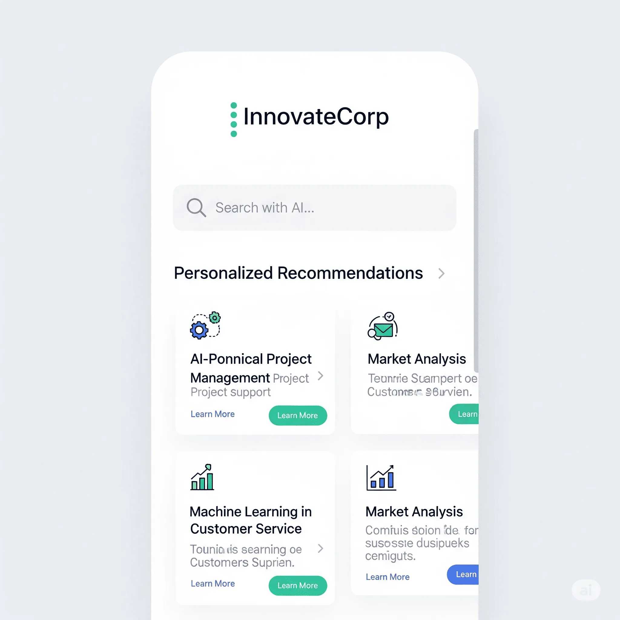 mobile preview of AI-generated personalized recommendations displayed in a user-friendly popup