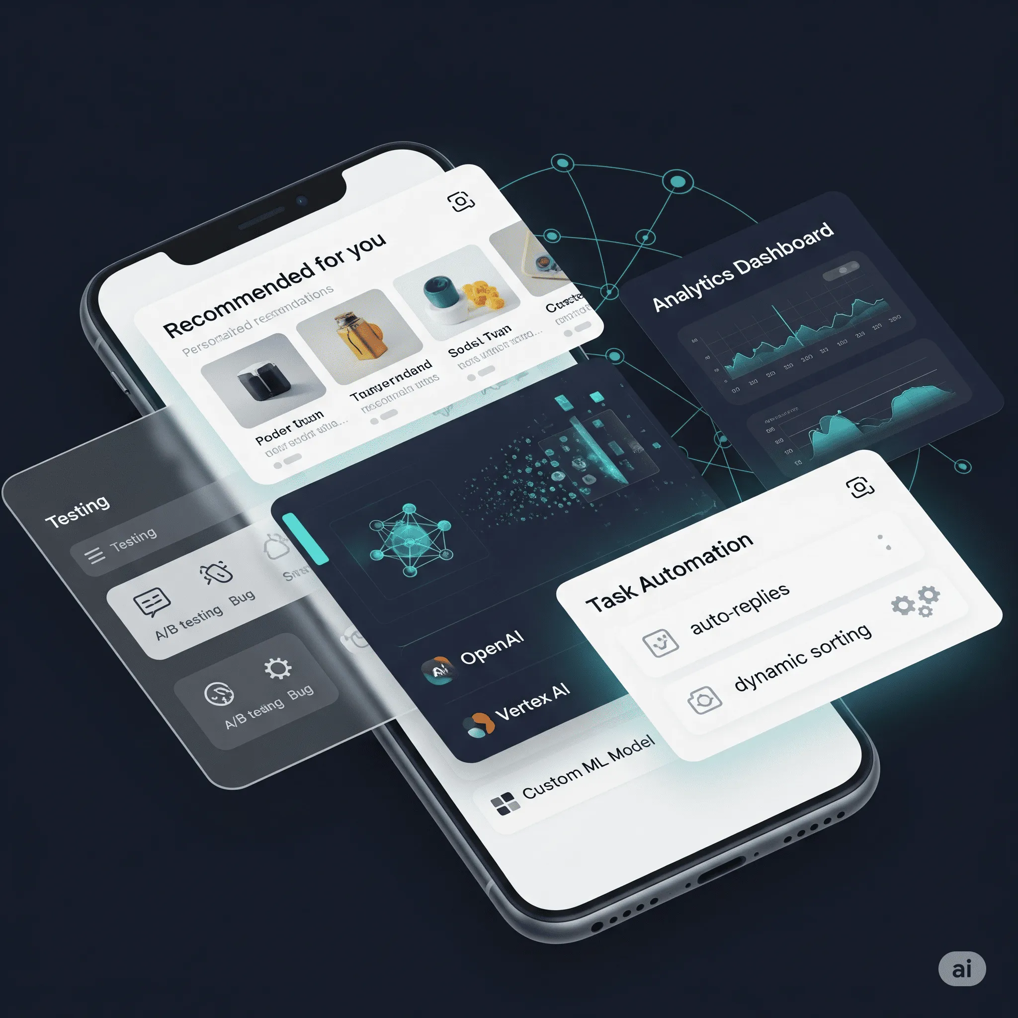 mobile view of scrollable AI recommendation block with user-personalized product cards