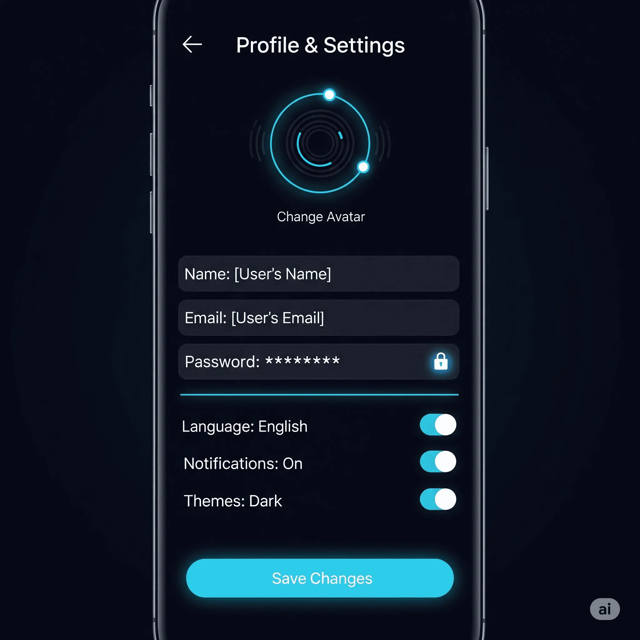 mobile app profile settings with biometric authentication option enabled