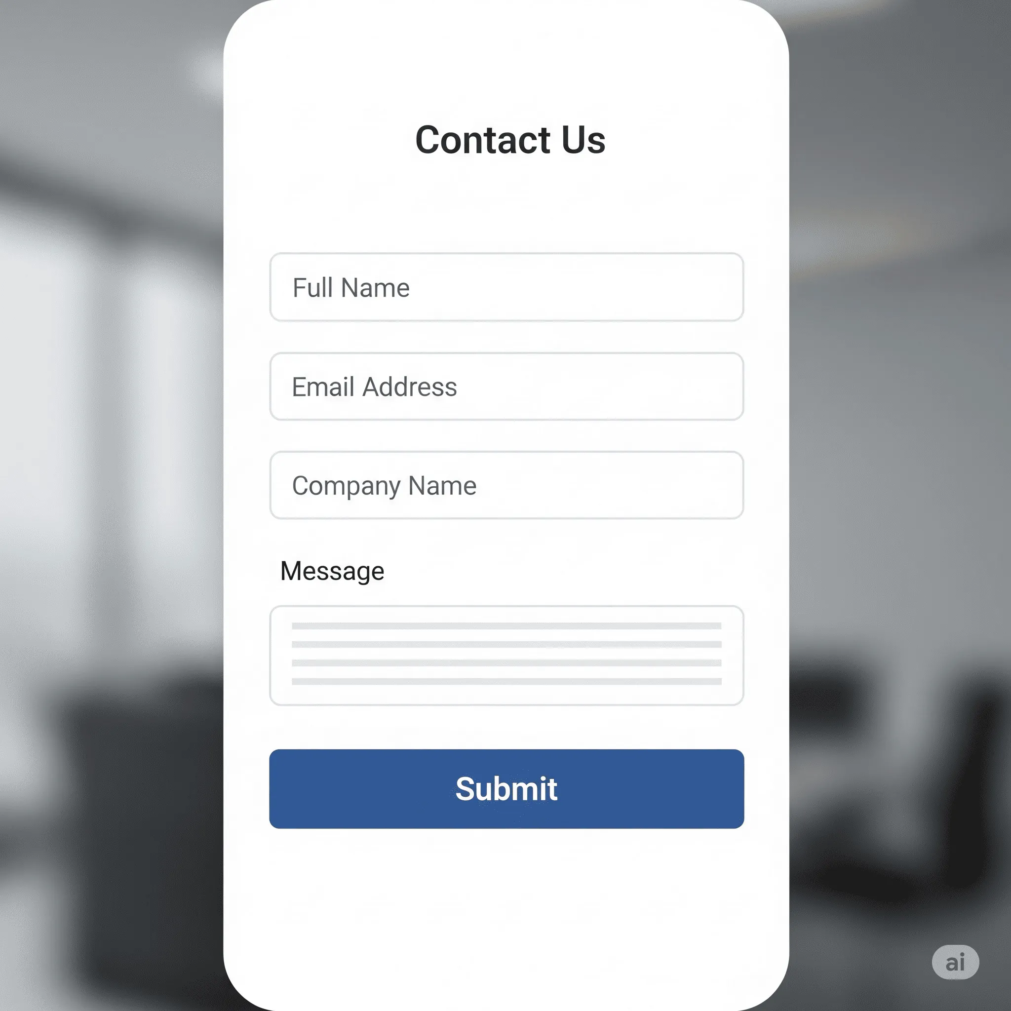 mobile view of responsive contact form with optimized field spacing and easy input controls
