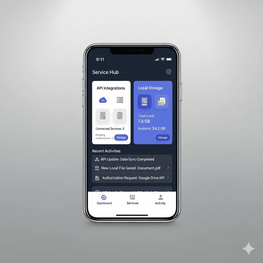 mobile view displaying real-time data synchronization status and progress indicators