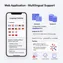 mobile view of multilingual module featuring a compact dropdown language switcher optimized for one-hand use