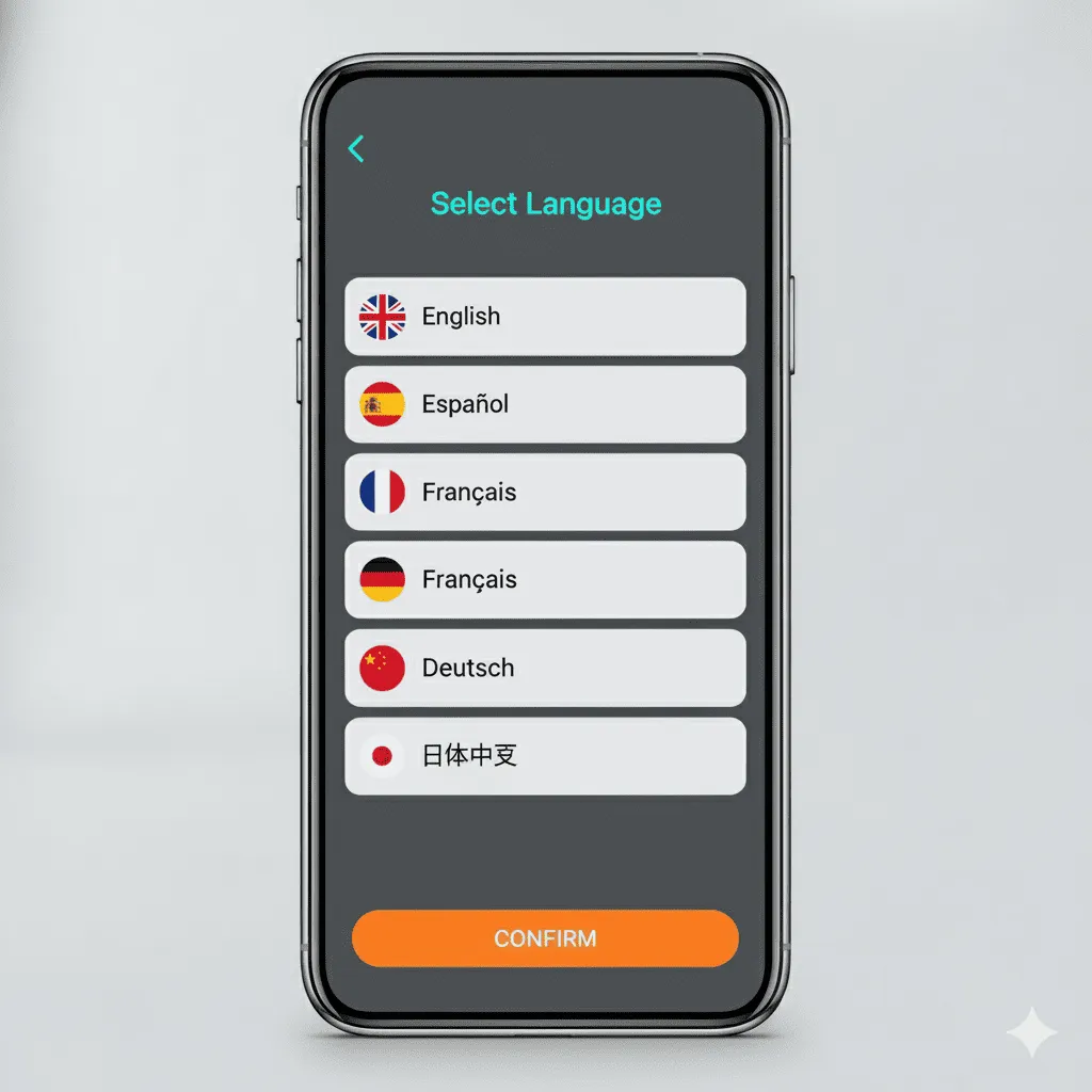 mobile login screen example localized into Spanish with translated labels and placeholders