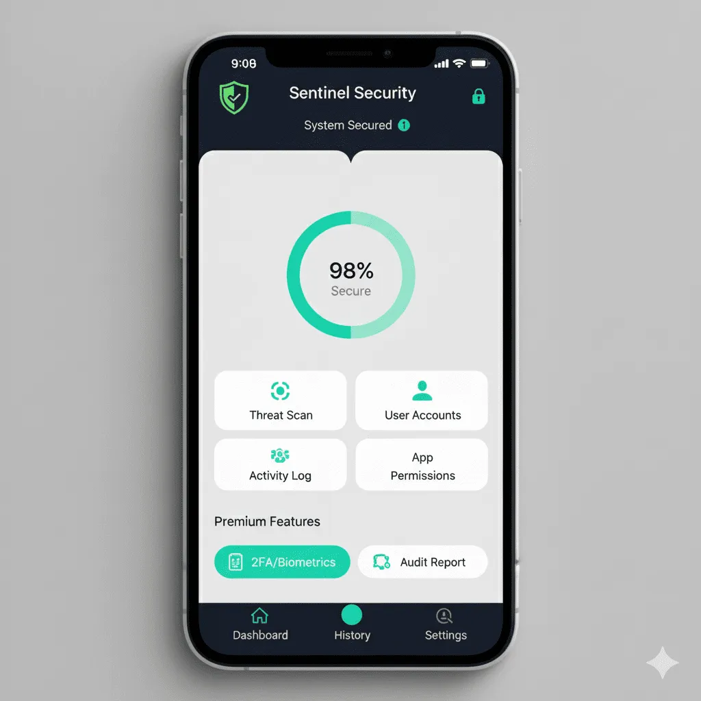 mobile login screen featuring two-factor authentication for added security