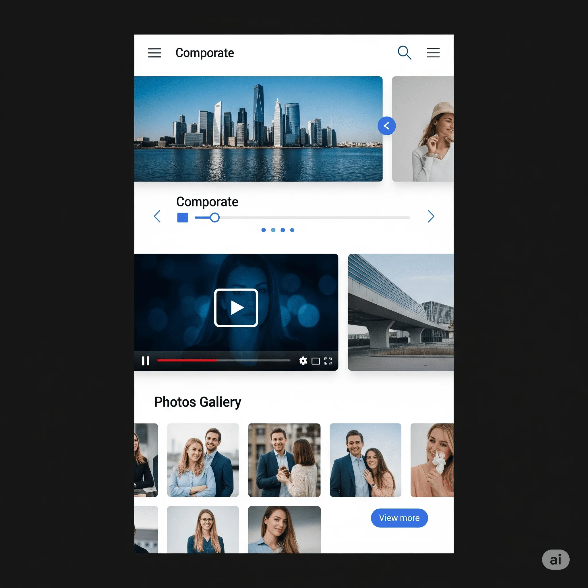 mobile view of gallery with lazy-loading for faster performance and optimized user experience
