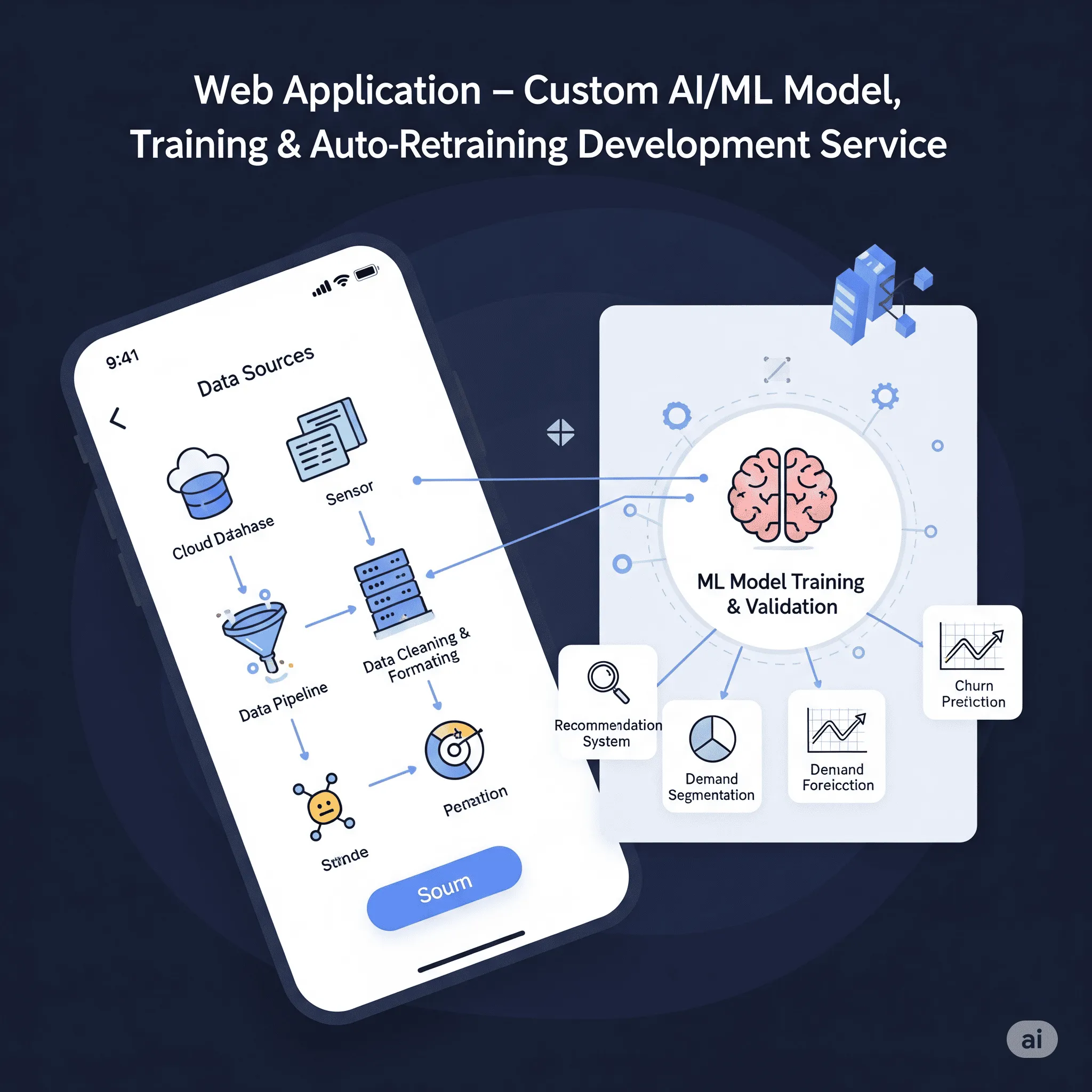 mobile layout featuring dynamic product ranking based on user behavior via custom AI
