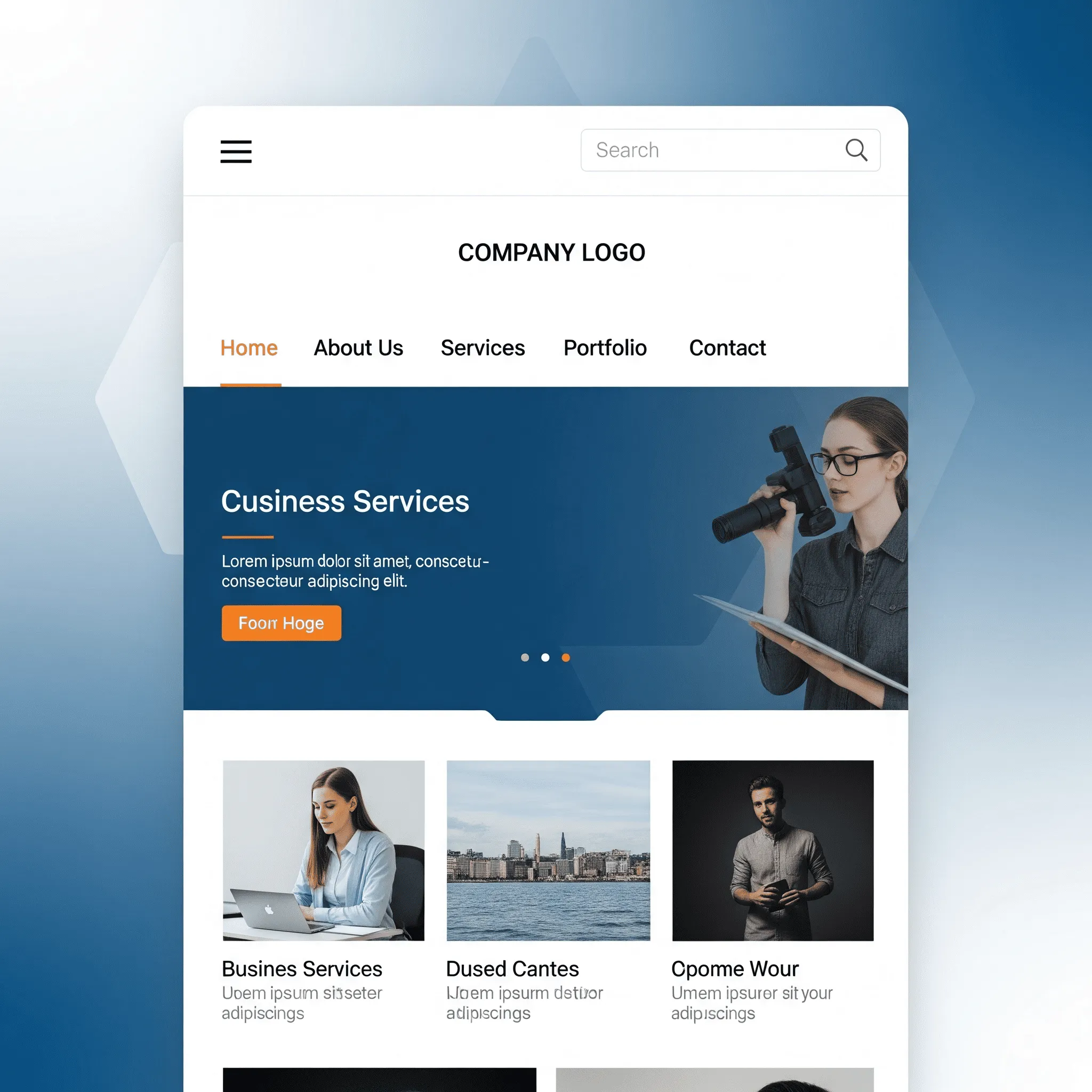 mobile view of hamburger navigation menu with smooth slide-out animation
