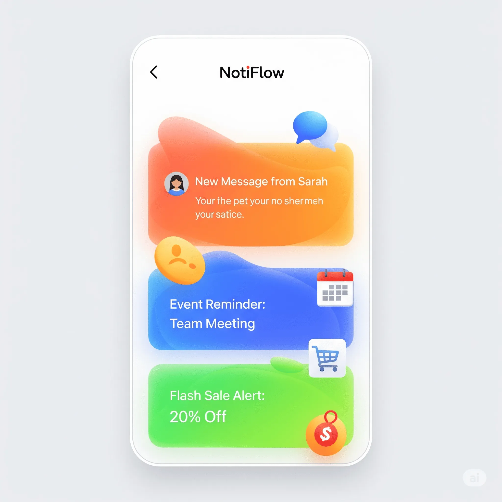 mobile preview of a push notification received when the app is running in the background