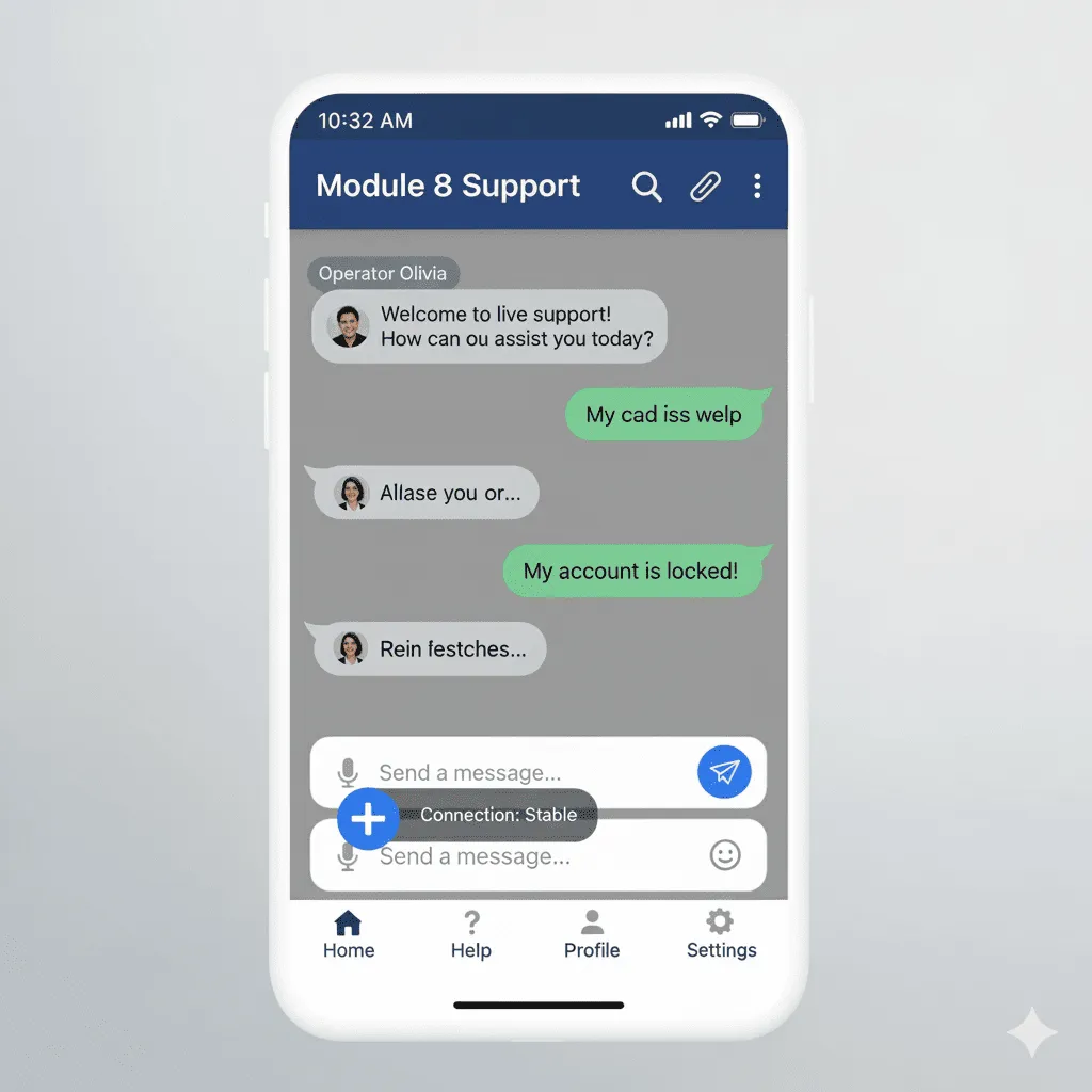 mobile view showing real-time message states including sent, delivered, and read indicators