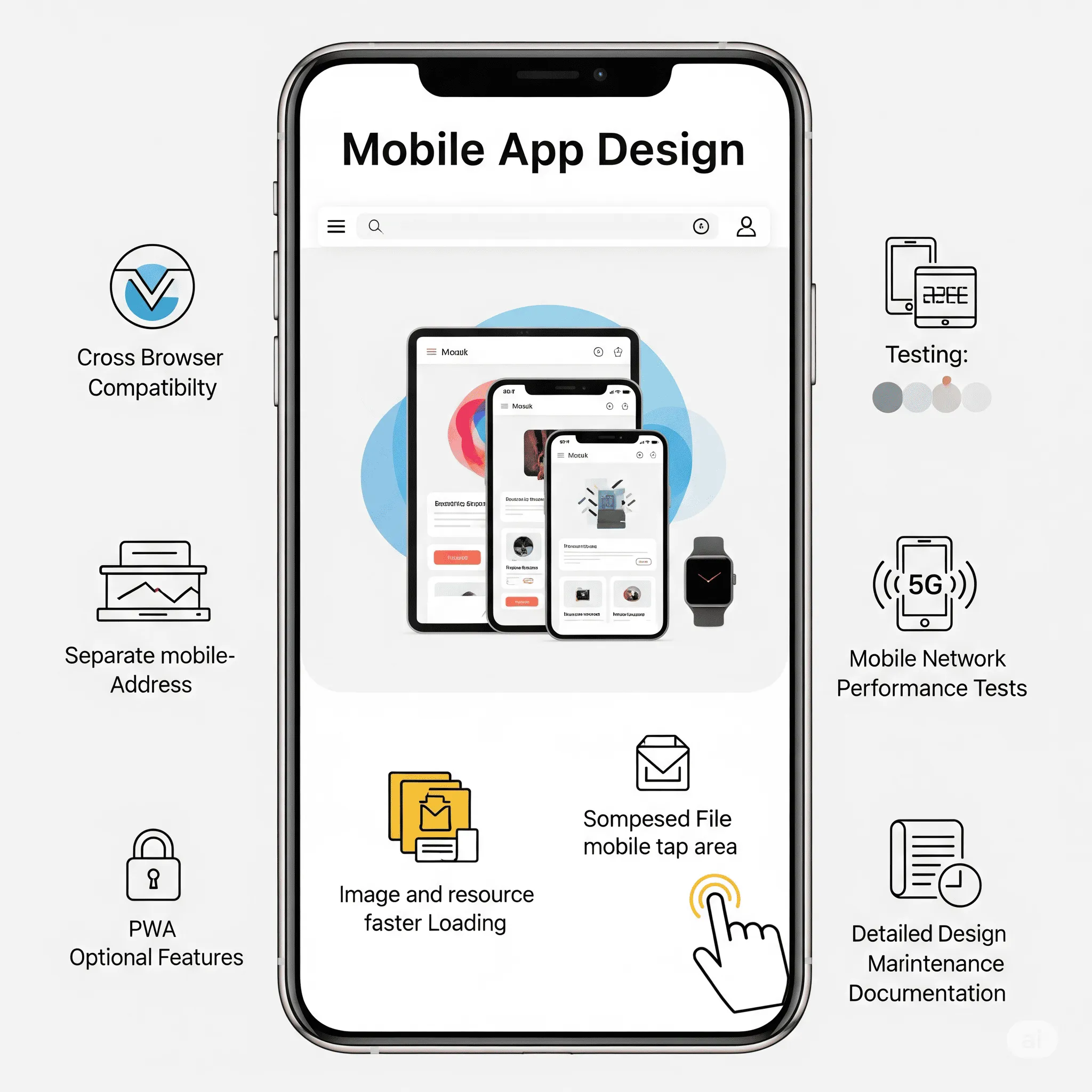 mobile preview of touch-friendly responsive interface with intuitive navigation and adaptive buttons