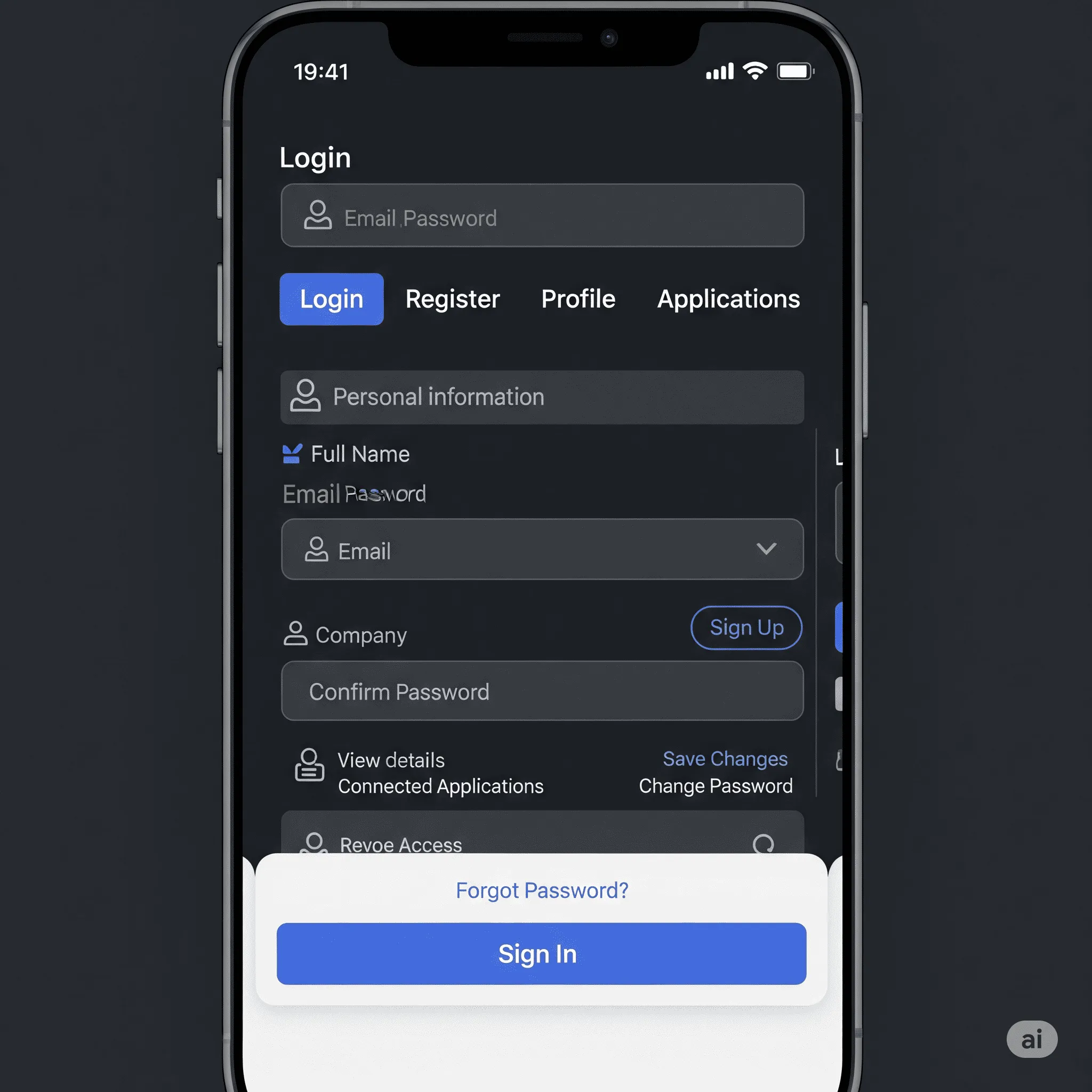 mobile view of personal account dashboard with easy profile update options